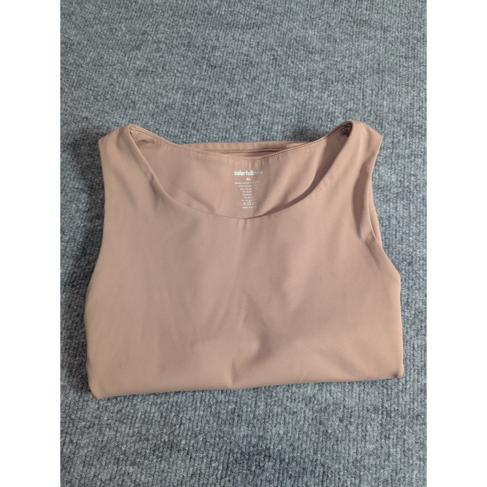 Colorfulkoala Cropped Lined Tank Top Women's Size XL Brown